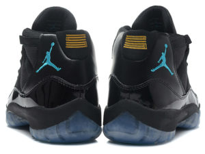 Кроссовки Nike Air Jordan 11 Retro мужские черные с синим - фото сзади