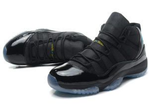 Кроссовки Nike Air Jordan 11 Retro мужские черные с синим - фото спереди