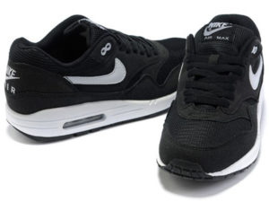 Кроссовки Nike Air Max 87 мужские черные с белым - фото спереди и сзади