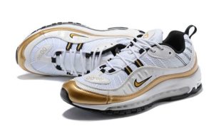 Nike Air Max 98 белые с золотым (40-44)
