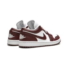 Nike Air Jordan 1 Low Bronze Eclipse бордово-белые кожаные женские (35-39)