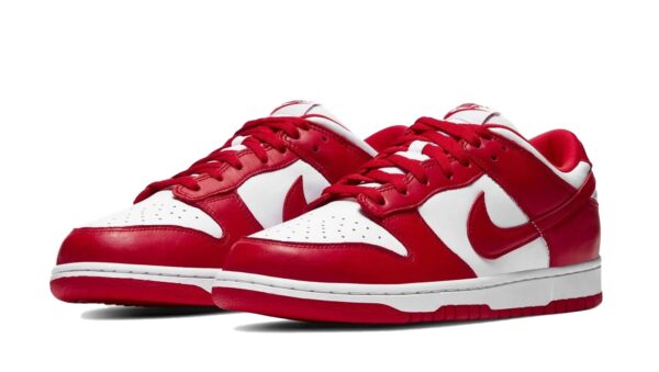 Nike Dunk Low Retro White Red красные с белым кожаные мужские-женские (40-44)