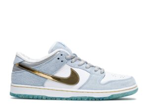 Nike SB Dunk Low Sean Cliver бело-голубые с серебристым нубук мужские-женские (35-44)