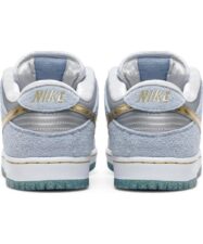 Nike SB Dunk Low Sean Cliver бело-голубые с серебристым нубук мужские-женские (35-44)